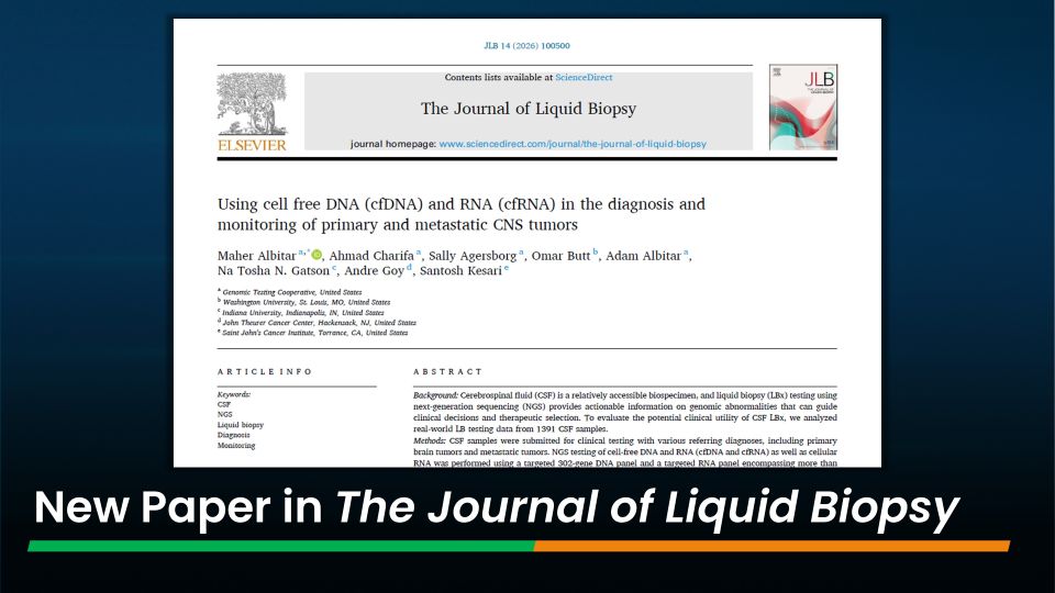 New Paper Published in The Journal of Liquid Biopsy