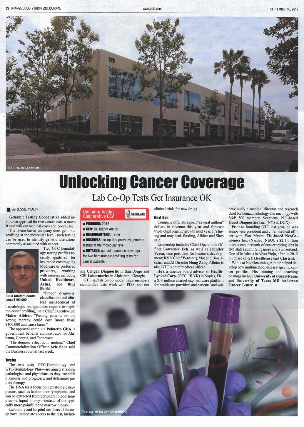 GTC featured in the Orange County Business Journal