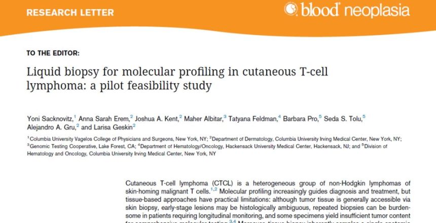 Liquid biopsy for molecular profiling in cutaneous T-cell