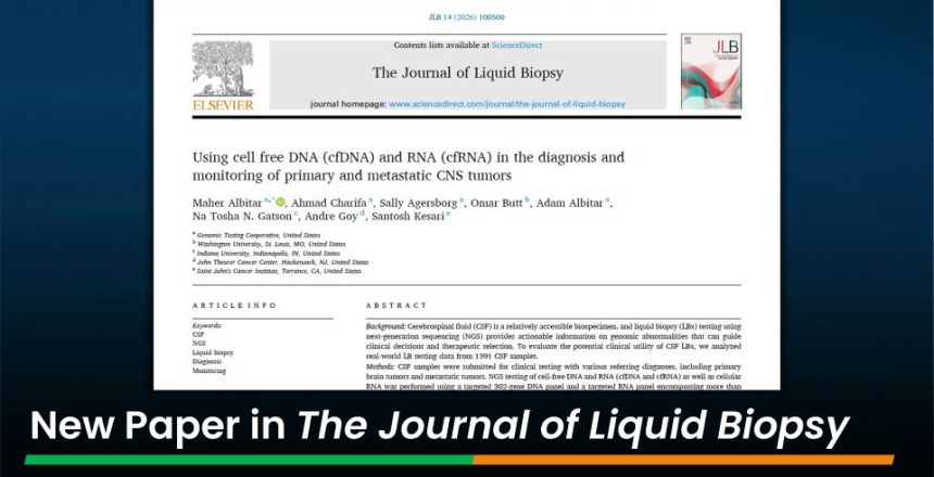 New Paper Published in The Journal of Liquid Biopsy